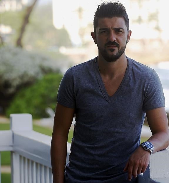 David Villa, después de la entrevista. 