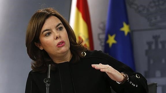 La vicepresidenta del Gobierno, Soraya Sáenz de Santamaría.