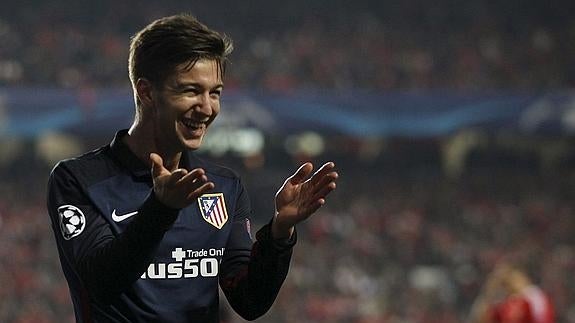 Vietto celebra un gol en Lisboa. 