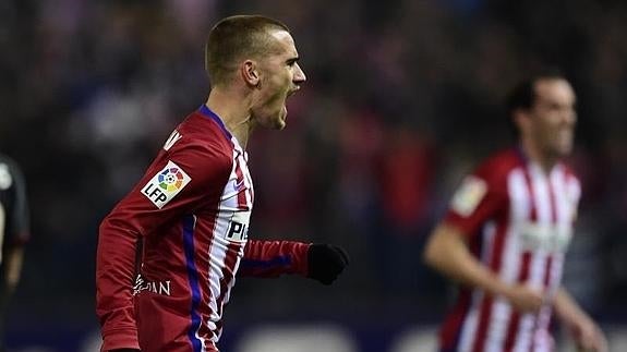 Griezmann celebra el gol de la victoria. 