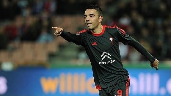 Iago Aspas celebra su gol ante el Granada. 