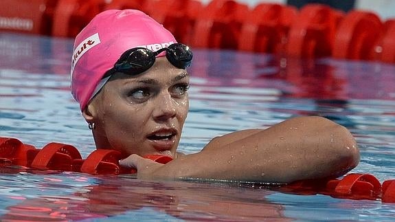 Efimova, en los Mundiales de natación de 2015. 