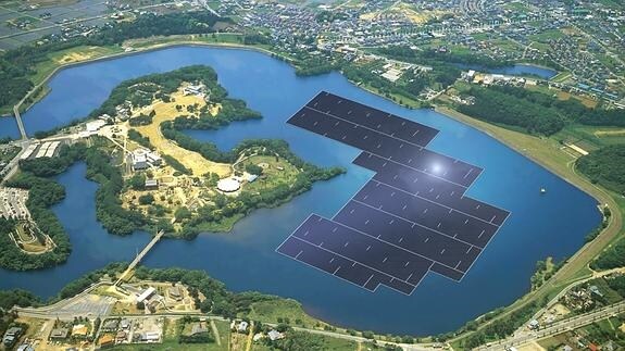 Recreación de la que será la planta solar flotante más grande del mundo.