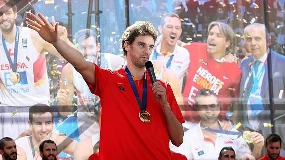 Pau Gasol, durante la celebración del Eurobasket 2015. 