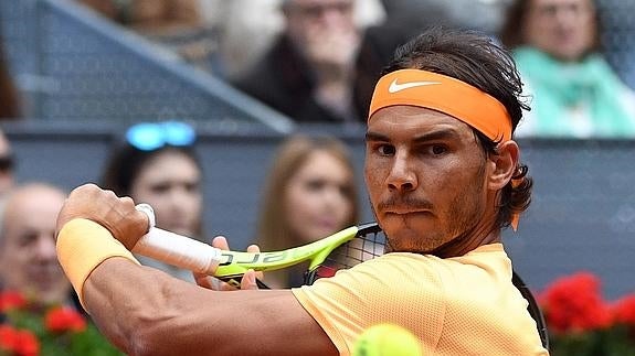 Rafa Nadal, en pleno partido ante Murray. 