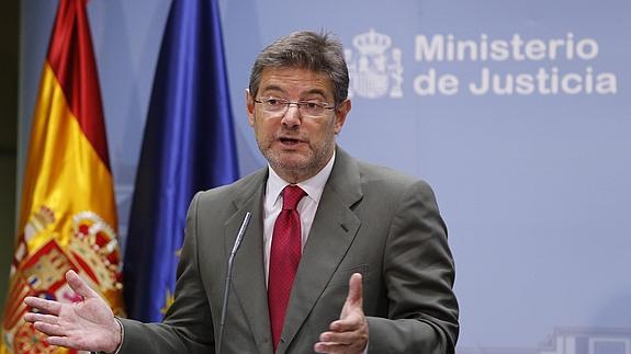El ministro de Justicia en funciones, Rafael Catalá.