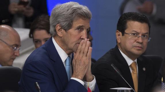 El secretario de Estado de EE UU. John Kerry, en la 46º Asamblea General de la OEA.