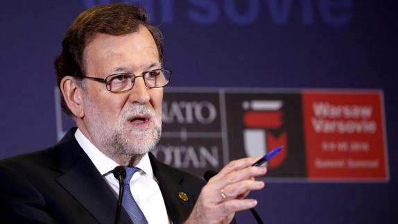 El presidente del Gobierno en funciones, Mariano Rajoy, en Varsovia.