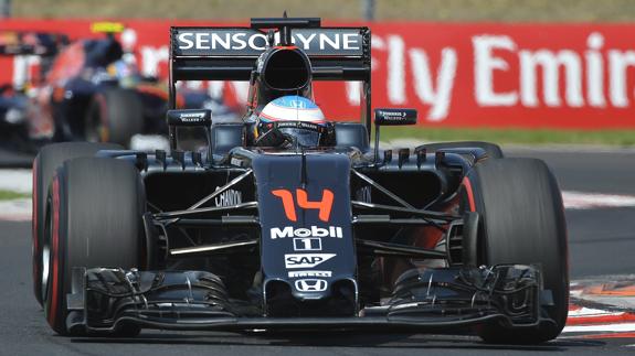 Fernando Alonso, durante el GP de Hungría. 