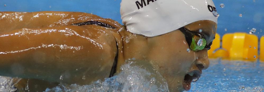 Yusra Mardini, en plena prueba. 