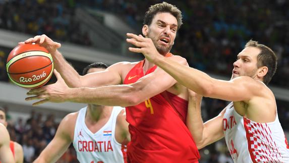 Pau Gasol, durante el partido ante Croacia. 