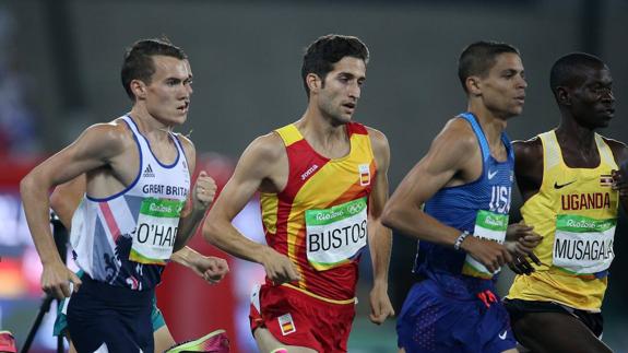 David Bustos, en plena carrera. 