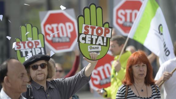 Protestas en Alemania contra el TTIP.