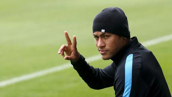 Neymar, durante un entrenamiento. 