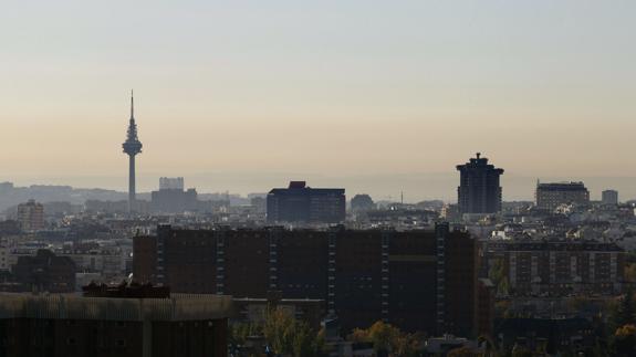 Campana de contaminación sobre Madrid.