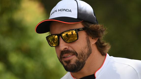 Alonso, antes de la carrera. 