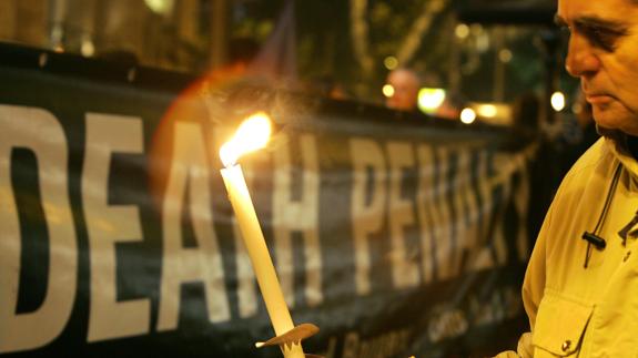 Protesta contra la pena de muerte en Roma.