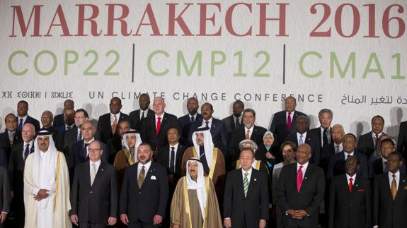 Foto de los mandatarios presentes en la Cumbre de Marrakech.