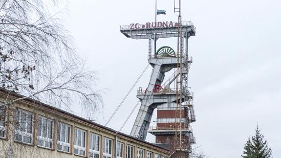 Vista del edificio de la mina de Rudna.