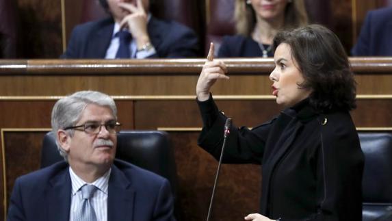 Soraya Sáenz de Santamaría, hoy en el Congreso.