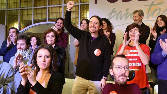 Iglesias durante el acto de presentación de su candidatura.