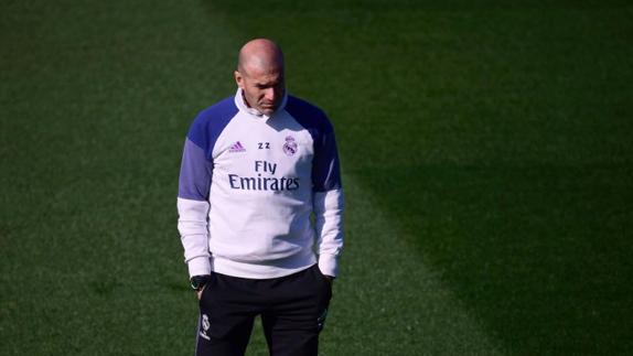 Zidane, en un entrenamiento. 