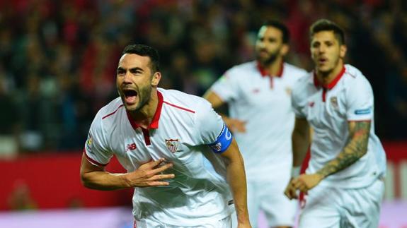 Iborra celebra el gol anotado al Athletic. 