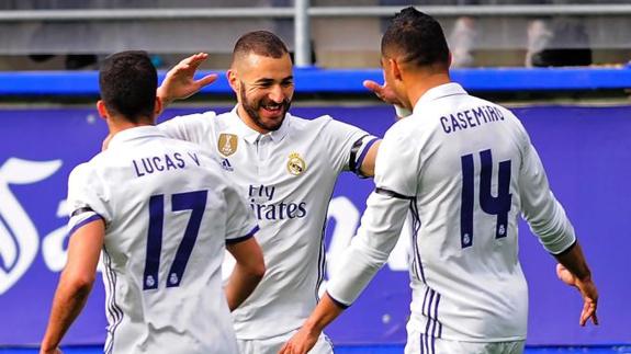 Benzema, tras marcar al Eibar. 