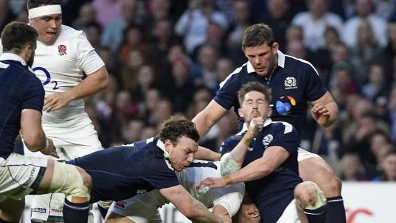 Imagen del partido entre Inglaterra y Escocia. 