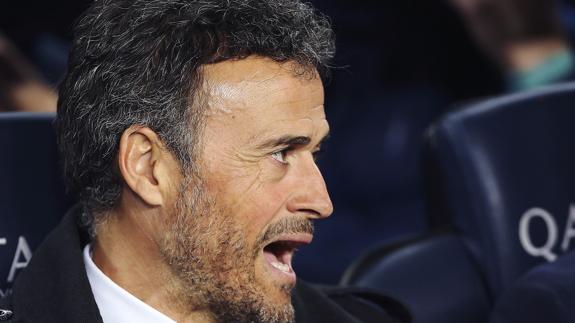 Luis Enrique, durante el partido. 