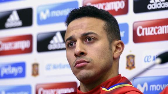 Thiago, en rueda de prensa. 