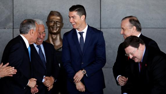 Cristiano Ronaldo, durante la ceremonia. 