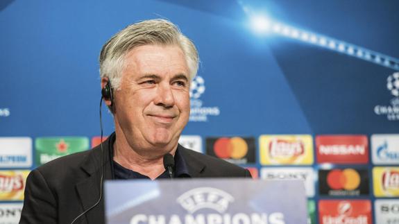 Carlo Ancelotti, en rueda de prensa. 