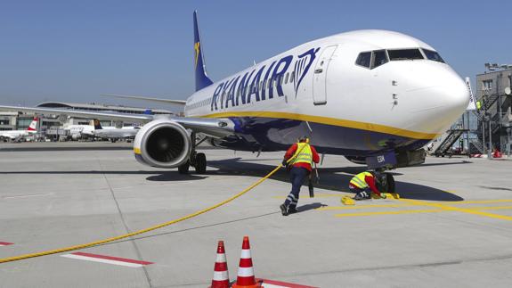 Un avión de Ryanair.