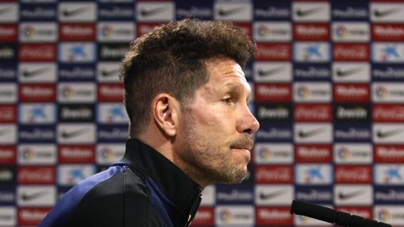 Simeone, en rueda de prensa. 