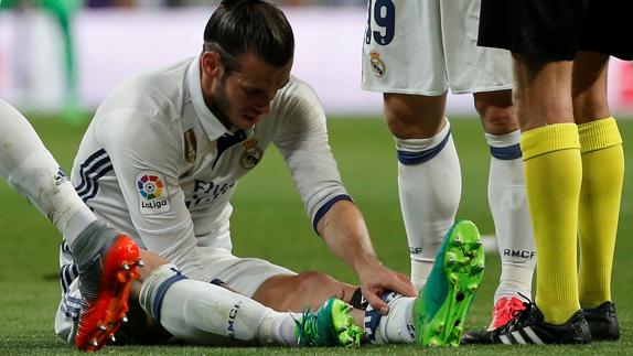 Gareth Bale, lesionado ante el Barcelona. 