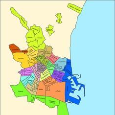 Mapa de los barrios y distritos de Valencia