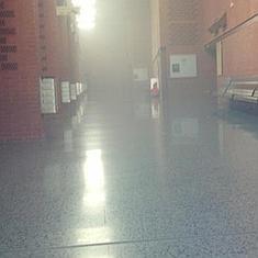 Humo en la UV durante la huelga de estudiantes.