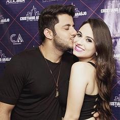 El cantante Cristiano Araujo y su pareja, Allana Coelho Pinto de Moraes.