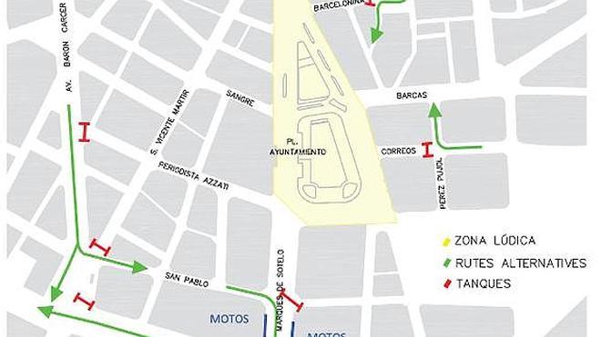 El Ayuntamiento cierra mañana al tráfico el centro de Valencia