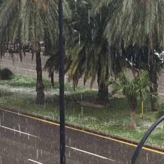 Nieve y granizo en la ciudad de Valencia