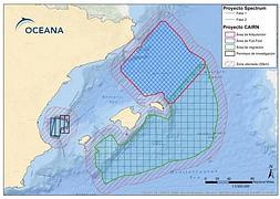 Gráfico elaborado por Oceana sobre la zona de afección de los sondeos. /LP