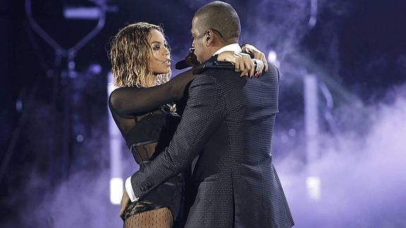 Beyoncé y Jay Z durante su actuación en la pasada edición de los Grammy en Los Ángeles. 