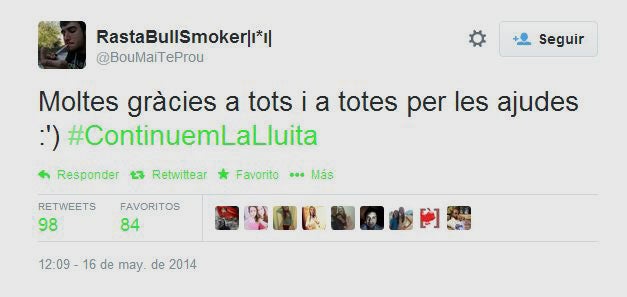 Nuevo tuit del detenido.