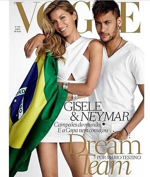 Gisele Bündchen y Neymar en la portada de Vogue Brasil.