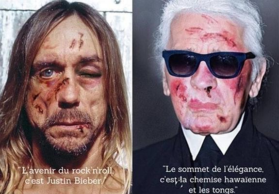 Iggy Pop y Karl Lagerfeld en la campaña de Amnistía Internacional.