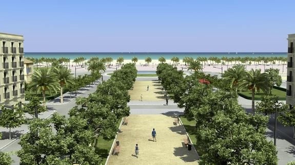 Figuración virtual del Cabanyal con el nuevo plan. 