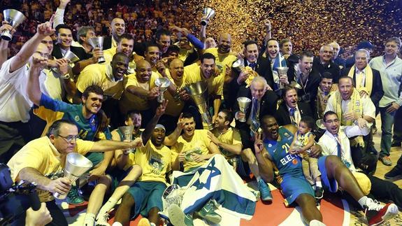 Maccabi Tel Aviv celebrando su victoria esta temporada
