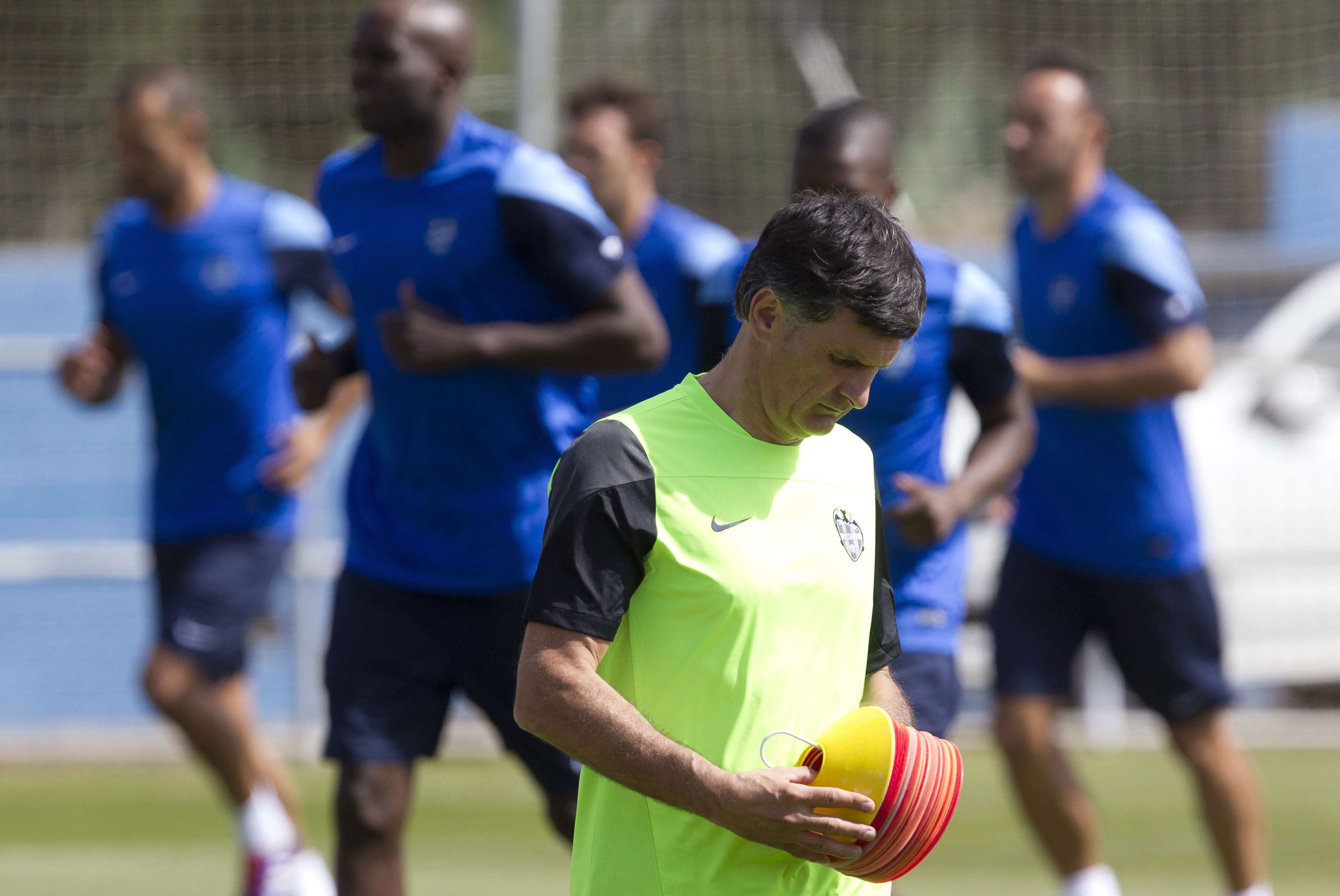 Mendilibar en los entrenamientos de pretemporada. 