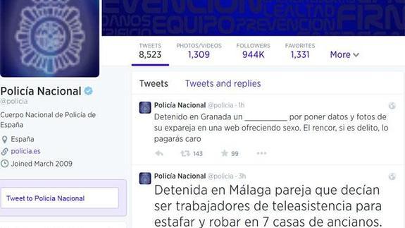 La cuenta oficial del Cuerpo Nacional de Policía en Twitter.